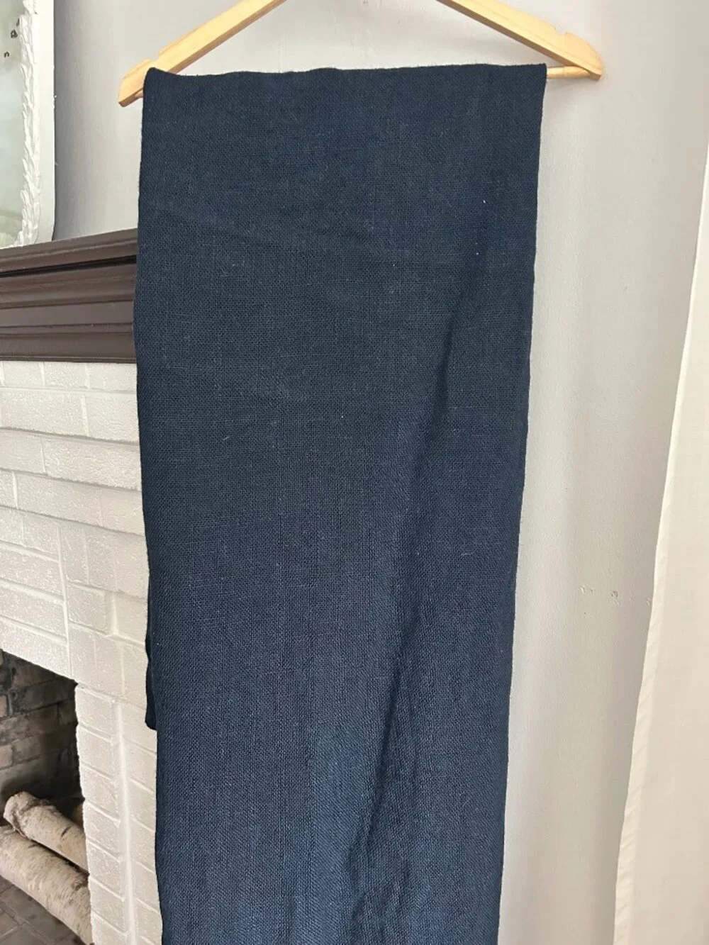 Nate Berkus Blue Navy Jute Curtains  Set (2)